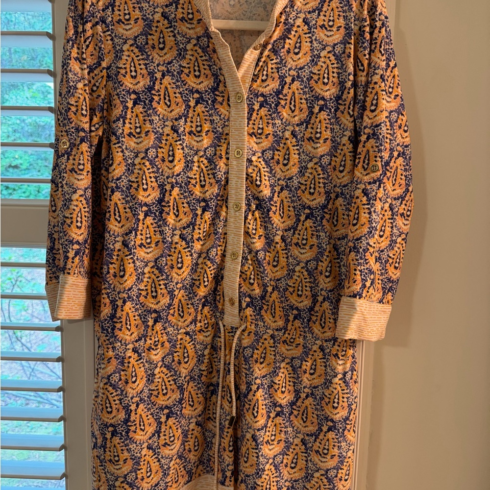 Cabana life beach dress / coverup UPF 50 - peach paisley